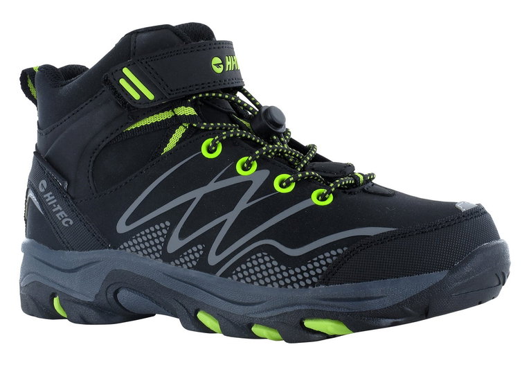 Hi-Tec Wanderschuhe Blackout Mid WP (waterproof/wasserdicht) schwarz/lime Kinder